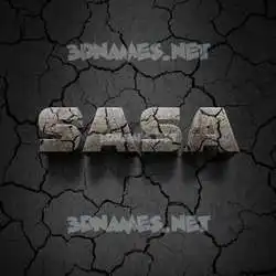 sasa in Cracked Stone style - 3D name wallpaper