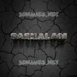 sasnalam in Cracked Stone style - 3D name wallpaper