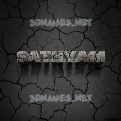 sathyam in Cracked Stone style - 3D name wallpaper