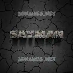 sayman in Cracked Stone style - 3D name wallpaper