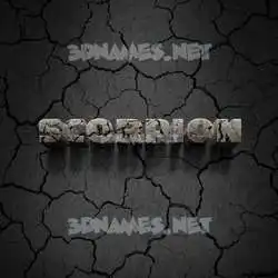scorpion in Cracked Stone style - 3D name wallpaper