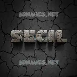 secil in Cracked Stone style - 3D name wallpaper
