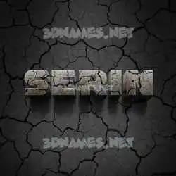 serin in Cracked Stone style - 3D name wallpaper