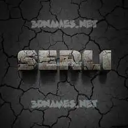 serli in Cracked Stone style - 3D name wallpaper