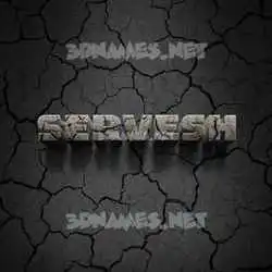 servesh in Cracked Stone style - 3D name wallpaper