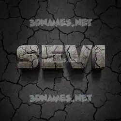 sevi in Cracked Stone style - 3D name wallpaper
