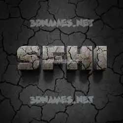 sfhi in Cracked Stone style - 3D name wallpaper