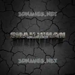 shahjehan in Cracked Stone style - 3D name wallpaper