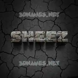 sheez in Cracked Stone style - 3D name wallpaper