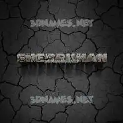 sherrkhan in Cracked Stone style - 3D name wallpaper
