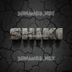 shiki in Cracked Stone style - 3D name wallpaper