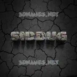 siddug in Cracked Stone style - 3D name wallpaper