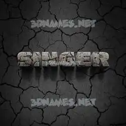 singer in Cracked Stone style - 3D name wallpaper
