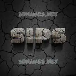 sips in Cracked Stone style - 3D name wallpaper
