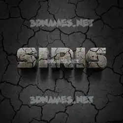 siris in Cracked Stone style - 3D name wallpaper