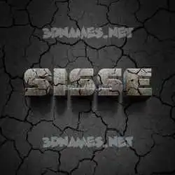 sisse in Cracked Stone style - 3D name wallpaper