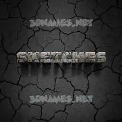 sketches in Cracked Stone style - 3D name wallpaper
