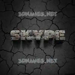 skype in Cracked Stone style - 3D name wallpaper