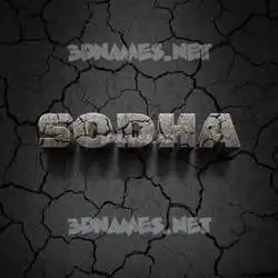 sodha in Cracked Stone style - 3D name wallpaper