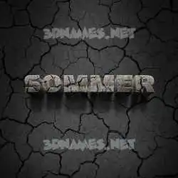 sommer in Cracked Stone style - 3D name wallpaper