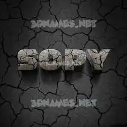 sopy in Cracked Stone style - 3D name wallpaper