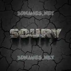 soury in Cracked Stone style - 3D name wallpaper