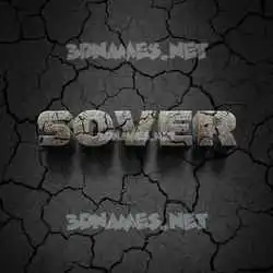 sover in Cracked Stone style - 3D name wallpaper