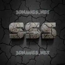 sss in Cracked Stone style - 3D name wallpaper