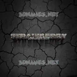 strawberry in Cracked Stone style - 3D name wallpaper