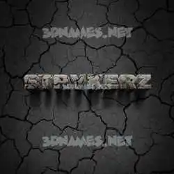 strykerz in Cracked Stone style - 3D name wallpaper