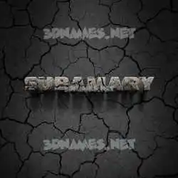 subamary in Cracked Stone style - 3D name wallpaper