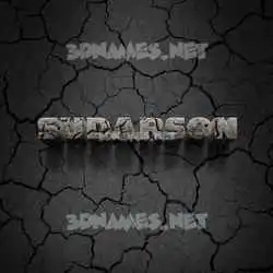 sudarson in Cracked Stone style - 3D name wallpaper