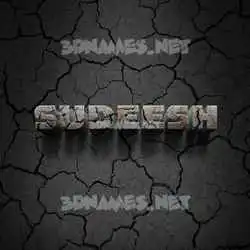 sudeesh in Cracked Stone style - 3D name wallpaper