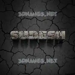 sudesh in Cracked Stone style - 3D name wallpaper