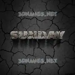 sunday in Cracked Stone style - 3D name wallpaper