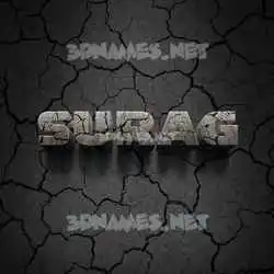 surag in Cracked Stone style - 3D name wallpaper