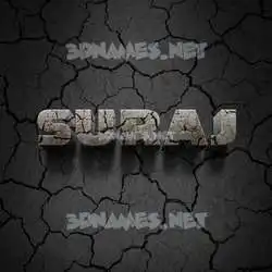 suraj in Cracked Stone style - 3D name wallpaper