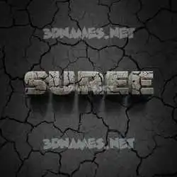 suree in Cracked Stone style - 3D name wallpaper