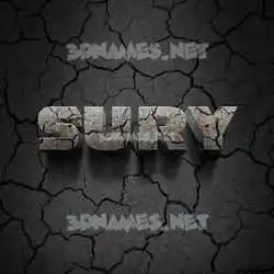 sury in Cracked Stone style - 3D name wallpaper