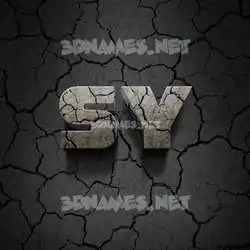 sy in Cracked Stone style - 3D name wallpaper