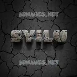 syilu in Cracked Stone style - 3D name wallpaper
