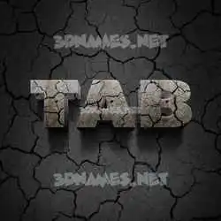 tab in Cracked Stone style - 3D name wallpaper