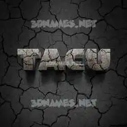 tacu in Cracked Stone style - 3D name wallpaper