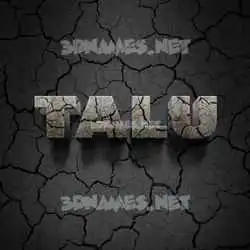 talu in Cracked Stone style - 3D name wallpaper