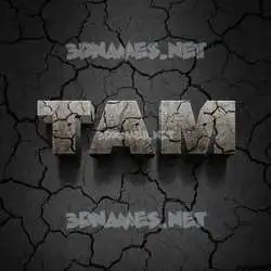 tam in Cracked Stone style - 3D name wallpaper