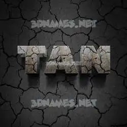 tan in Cracked Stone style - 3D name wallpaper
