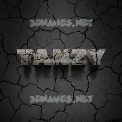 tanzy in Cracked Stone style - 3D name wallpaper