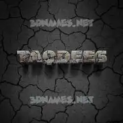 taqdees in Cracked Stone style - 3D name wallpaper
