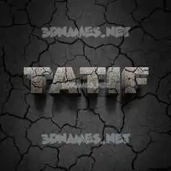 tatif in Cracked Stone style - 3D name wallpaper