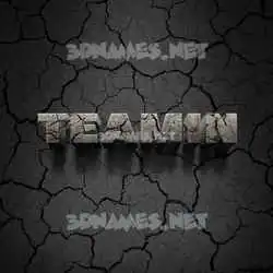 teamin in Cracked Stone style - 3D name wallpaper